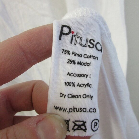 Pitusa Cami Beach Coverup Maxi Dress White Pima Cotton Modal Backless Summer 218 - Picture 4 of 10